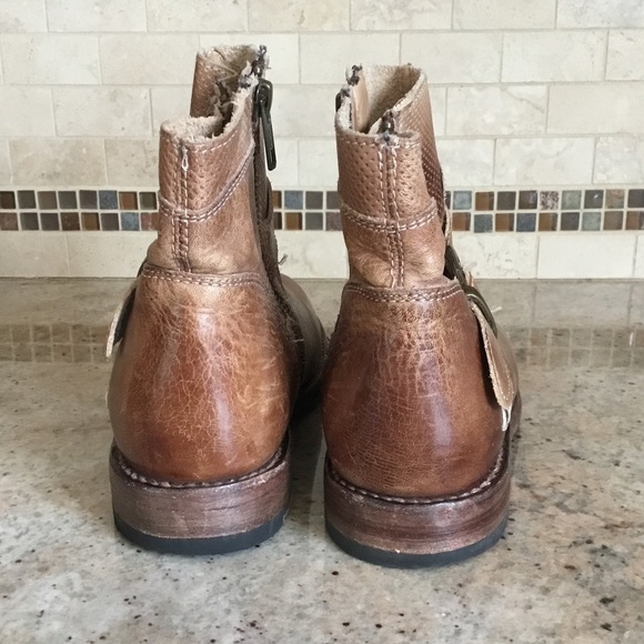 Bed Stu Cobbler Series Becca Tan Leather Rustic Ankle Boots - Picture 4 of 14